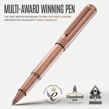 Scriveiner Midnight Blue Rollerball Pen - Stunning Blue Lacquer Luxury Pen, Chrome Finish, Schmidt Ink Refills, Men & Women, Professional, Executive Office, Nice Pen