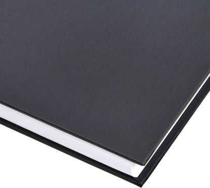 Amazon Basics Professional Hardcover Writing Journal for Journaling and Note Taking, Sturdy, Perforated Pages, 10.5 x 7.5 inches, Black, 2-Pack