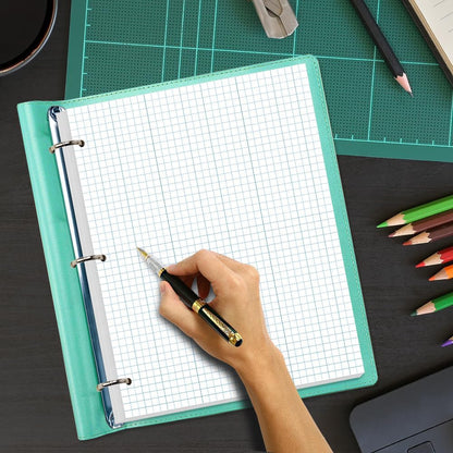 A4 TUL Discbound Grid Filler Paper - 11 Disc Graph Paper, Letter Size 100Sheets / 200Pages Loose-Leaf Paper, 100gsm White Paper, 8.5'' x 11''