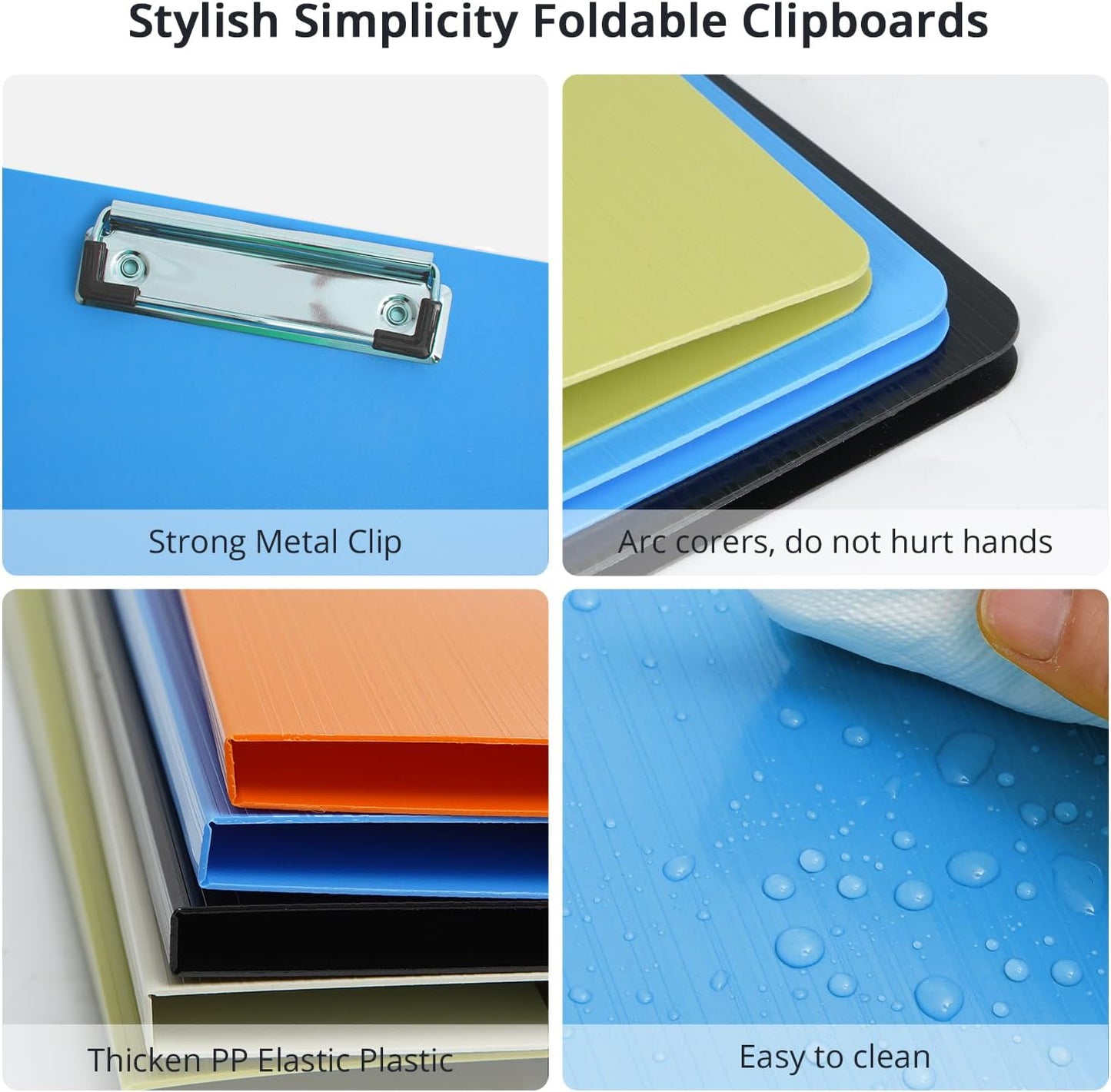 Clipboard Folder, A4 Foldable Clipboards with Pocket, File Cover Office Folder Clipboard, 360 Degree Foldable Storage Clipboards for Office, School or Medical Field, Blue