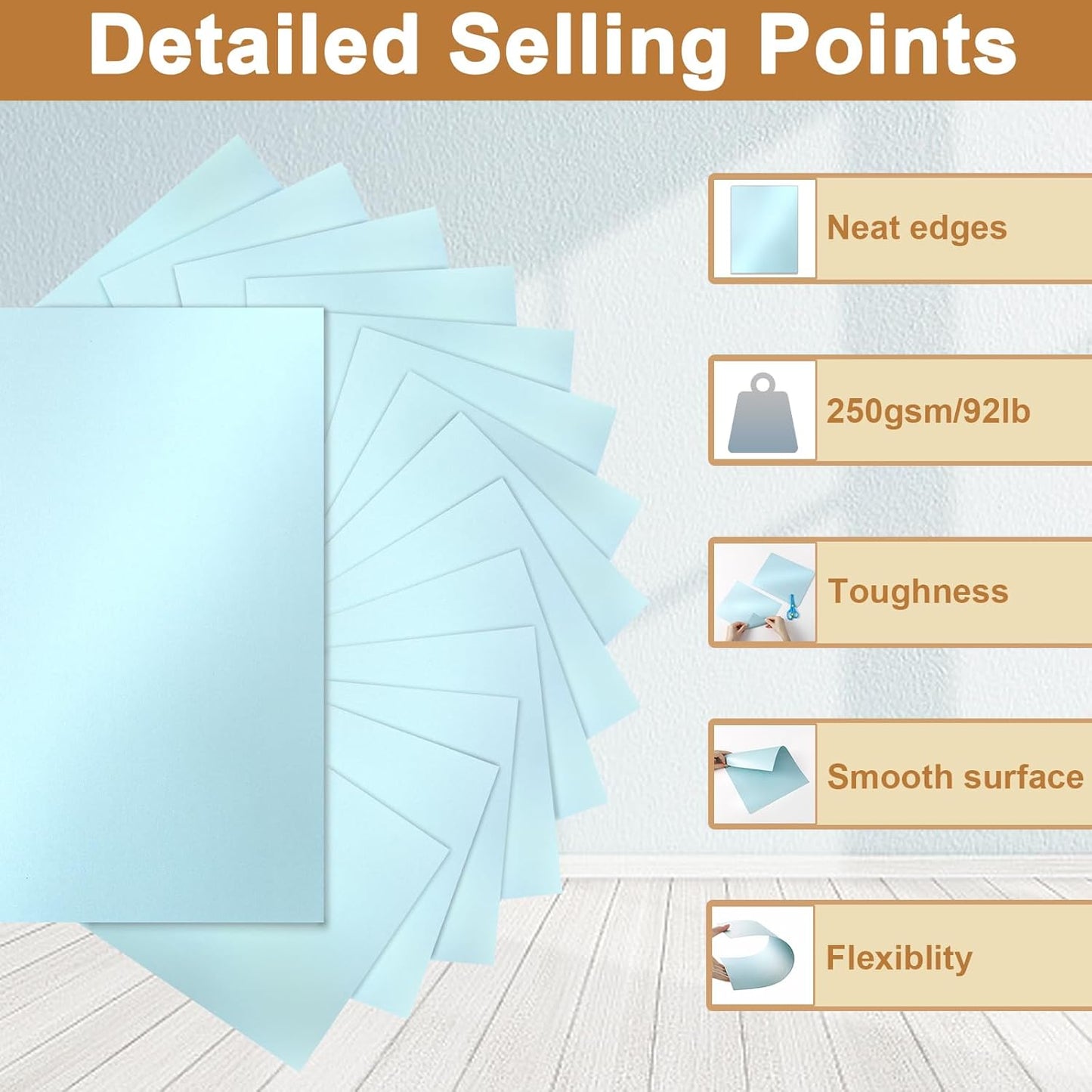 Silunkia 120 Sheets Cream Shimmer Cardstock 8.5 x 11 Off White Paper, 250gsm/92lb Premium Glossy Paper Card Stock for DIY Cards Making, Wedding Invitations, Anniversaries, Business Cards, Menus
