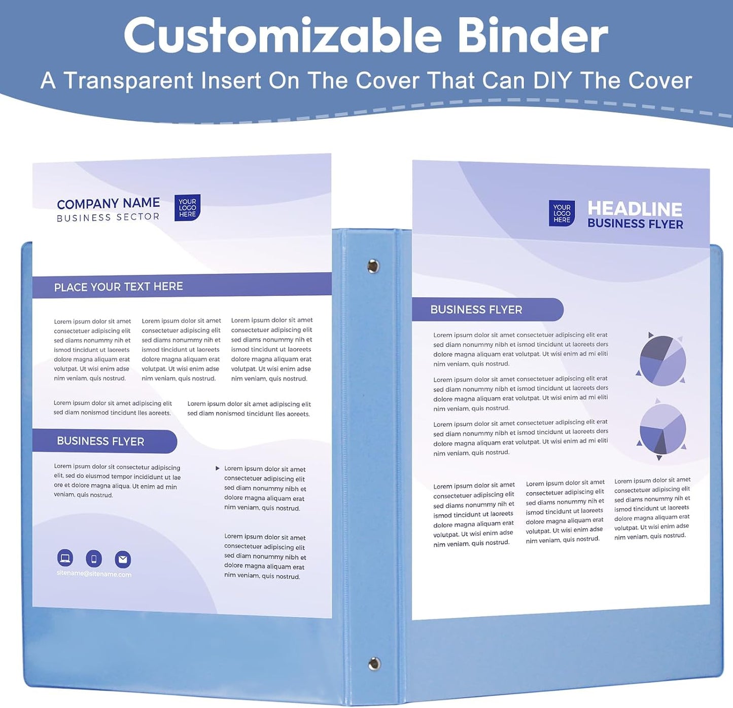 CIXILDTS 1-Inch Round Ring Binders, Standard 3 Ring Binder Fit Letter Size Paper, Presentation View Binders, 6 Packs, Assorted
