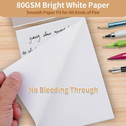 Note Pads 4x6 Inch, 6 Pack Blank Scratch Pads, 50 Sheets Per Memo Pad for Writing, White Pad of Paper Suit for Home, Office and School, Tear off Notepad, Small Server Notebook