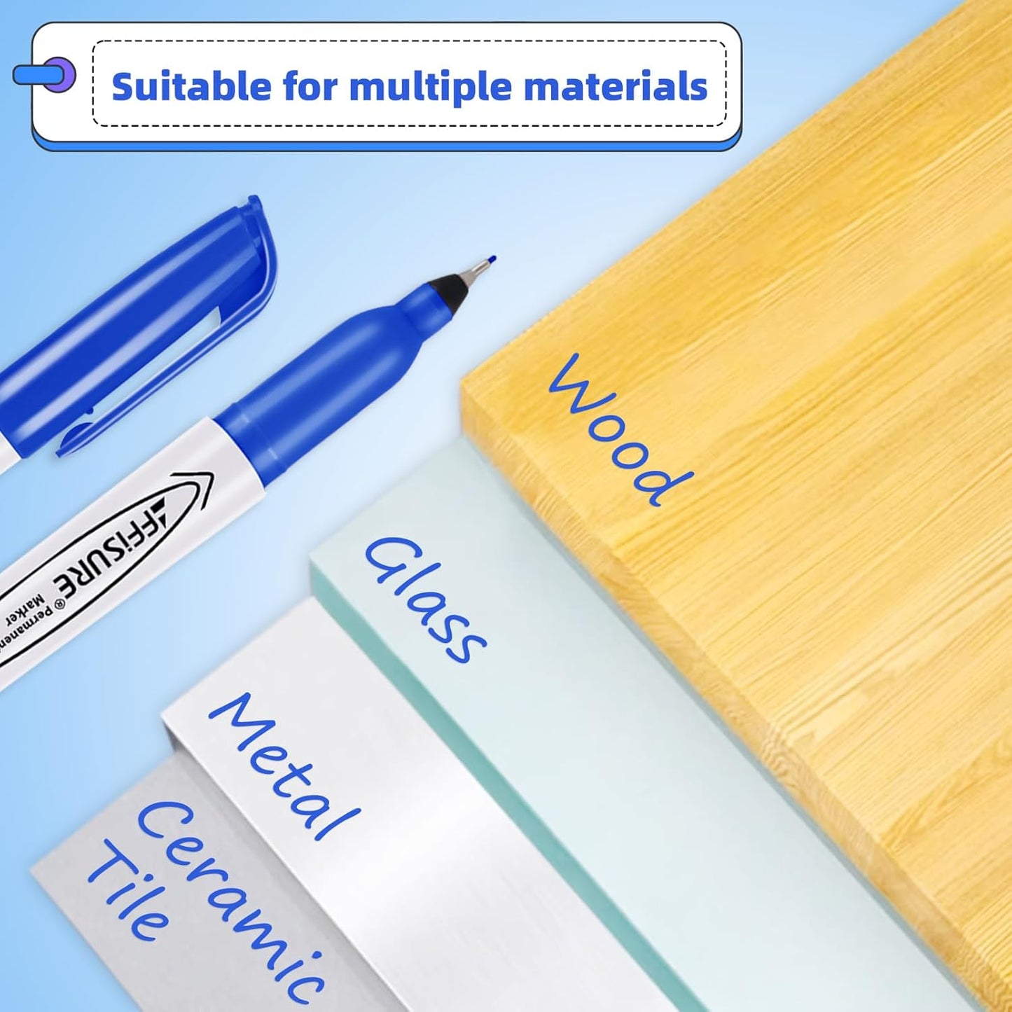 Permanent Markers, Ultra Fine Point, Black, 75 Count, 0.4mm, Fine tip permanent marker set, quick dry, waterproof, fading resists, durable, marks on paper, glass, ceramic, plastic, wood, rock, metal
