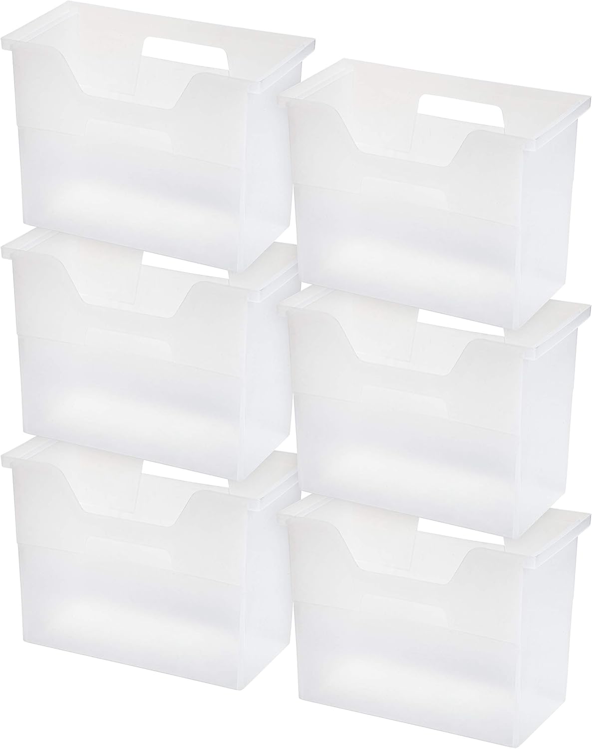 IRIS USA Magazine Holder, Compact File Storage Mini File Organizer for Desk and Home Office, Personal File Organizer for Papers and Magazines, Space-Saving Storage Set 6 Pack, Black