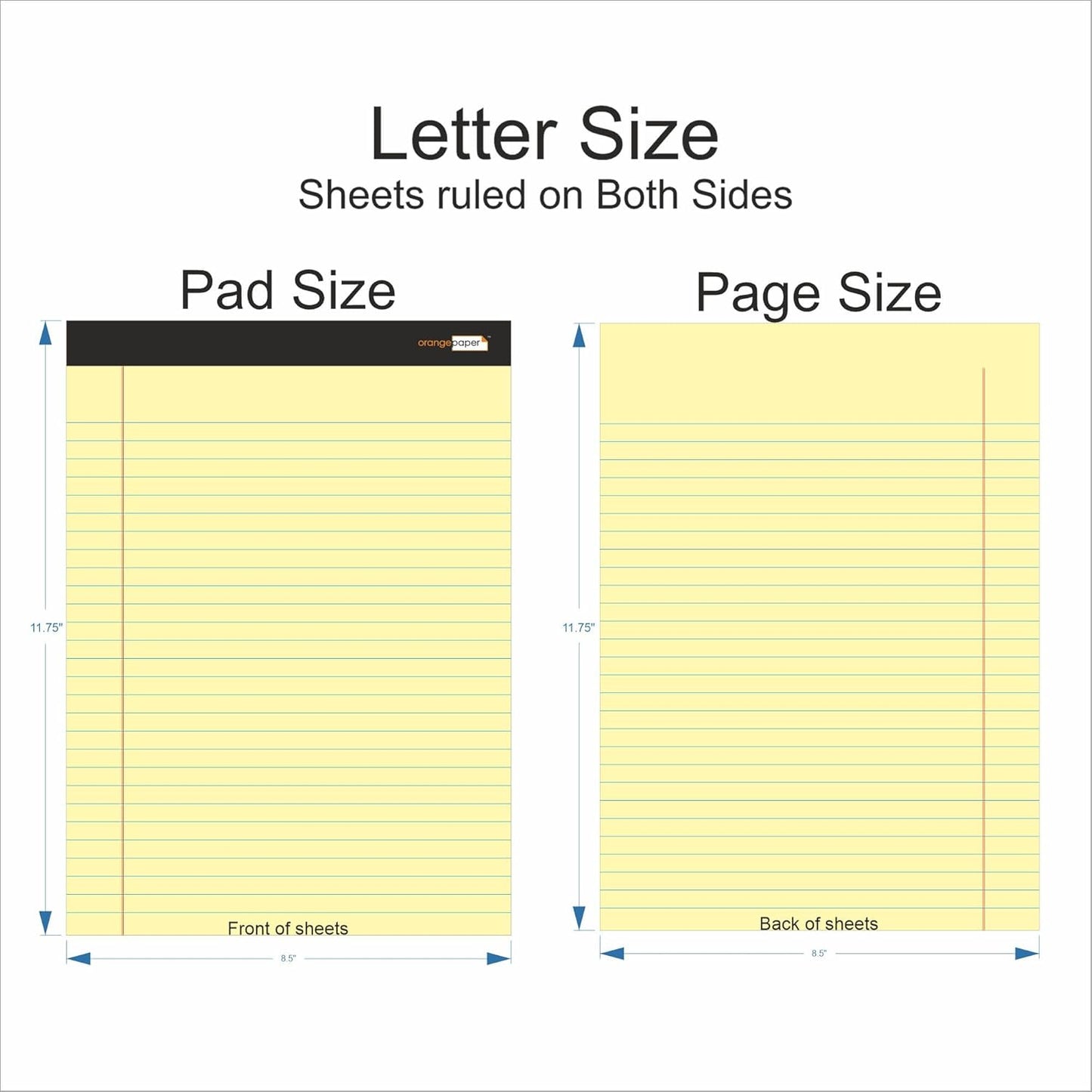 Legal Pads – 8.5” x 11”, Perforated, 50 Sheets per Pad – Pack of 6, Yellow Paper, Smooth Writing (Pack of 6)