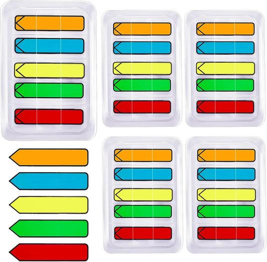 Teling 2000 Page Markers Colored Sticky Tabs Arrow Flags Tabs with Dispenser - 5 Colors Sign Here Index Tab Stickers for Notebooks, Books, Documents, Office Paper Organization