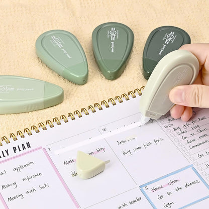 5pcs White Correction Out Tape, 32.81 Feet Cute Correction Tape for Instant Corrections, Easy to Use Applicator for Office and School Supplies (Green)