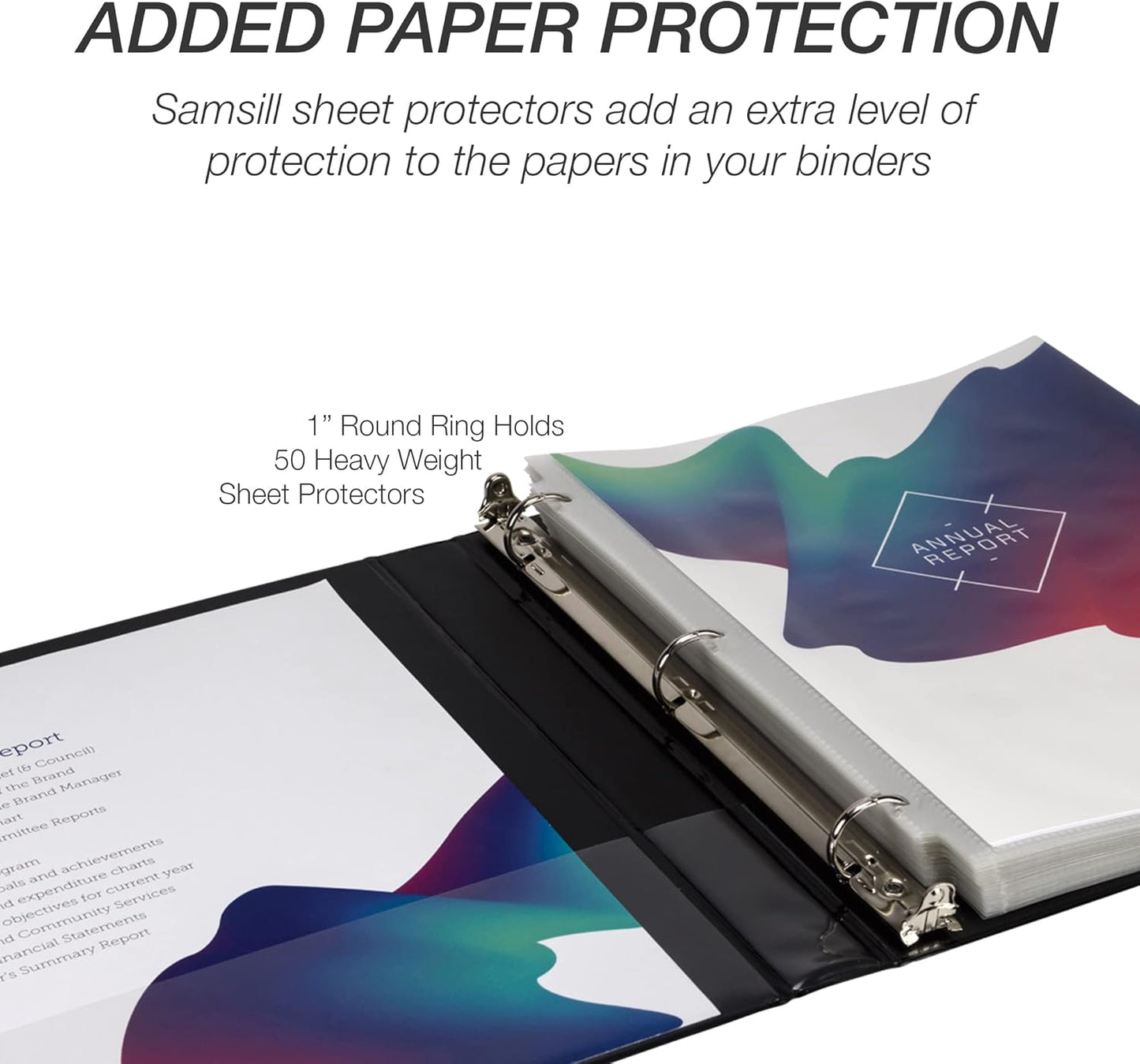 Samsill 1.5 Inch 3 Ring Binders, Economy Round Ring, Clear View Cover, 325 Sheet Capacity - for School, Home, Office - White, 4 Pack