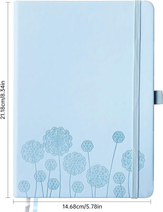 Notebook Journal for Women,A5 Hardcover Leather Journaling Notebooks for Work,200 Pages Travel Journal for Women Men with Pen Holder and Ribbon,5.78"×8.34"(Turquoise)