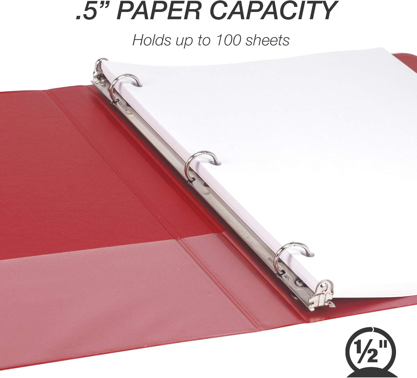 Samsill 1.5 Inch 3 Ring Binders, Economy Round Ring, Clear View Cover, 325 Sheet Capacity - for School, Home, Office - White, 4 Pack