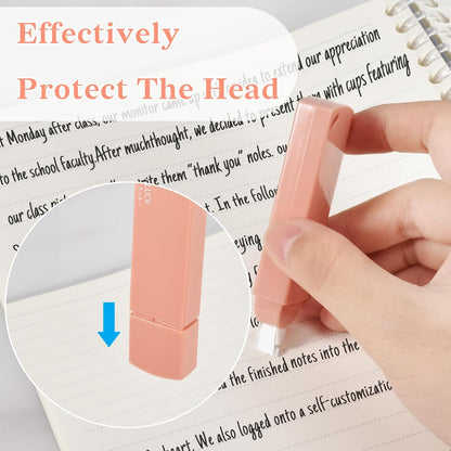 Temiary 6Pcs Mini White Correction Tapes, Quick Dry Smooth Pull Out for Writing, Aesthetic Cute Correction Tape Set Easy To Use for Students School Office Supplies (Green)