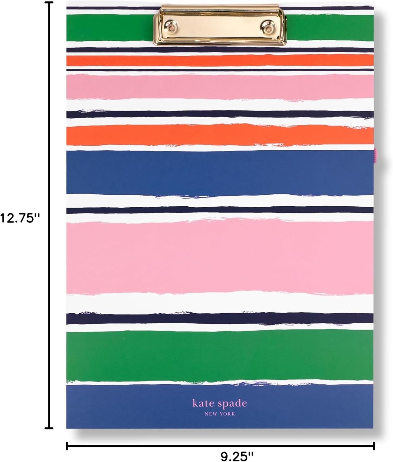 Kate Spade New York Clipboard Folio with Low Profile Clip, Black Professional Padfolio Includes Lined Notepad, Pen Loop, and Pocket, Polka Dots