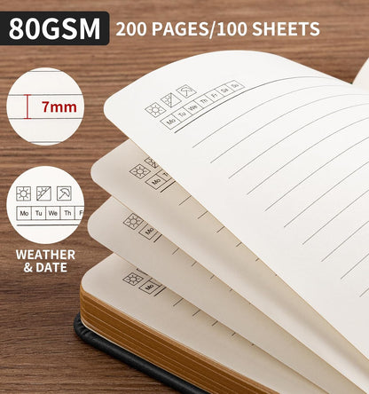 Lined Journal Notebook, A5 200 Pages Leather Journals For Writing Women & Men Travel,business,work & School,college Ruled Notebooks Hardcover Journaling Notebooks Daily Diary, 5.7'' X 8.3''-Purple