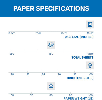 Hammermill Cardstock, Premium Color Copy, 80 lb, 17 x 11-1 Pack (250 Sheets) - 100 Bright, Made in the USA Card Stock, 120037R , White
