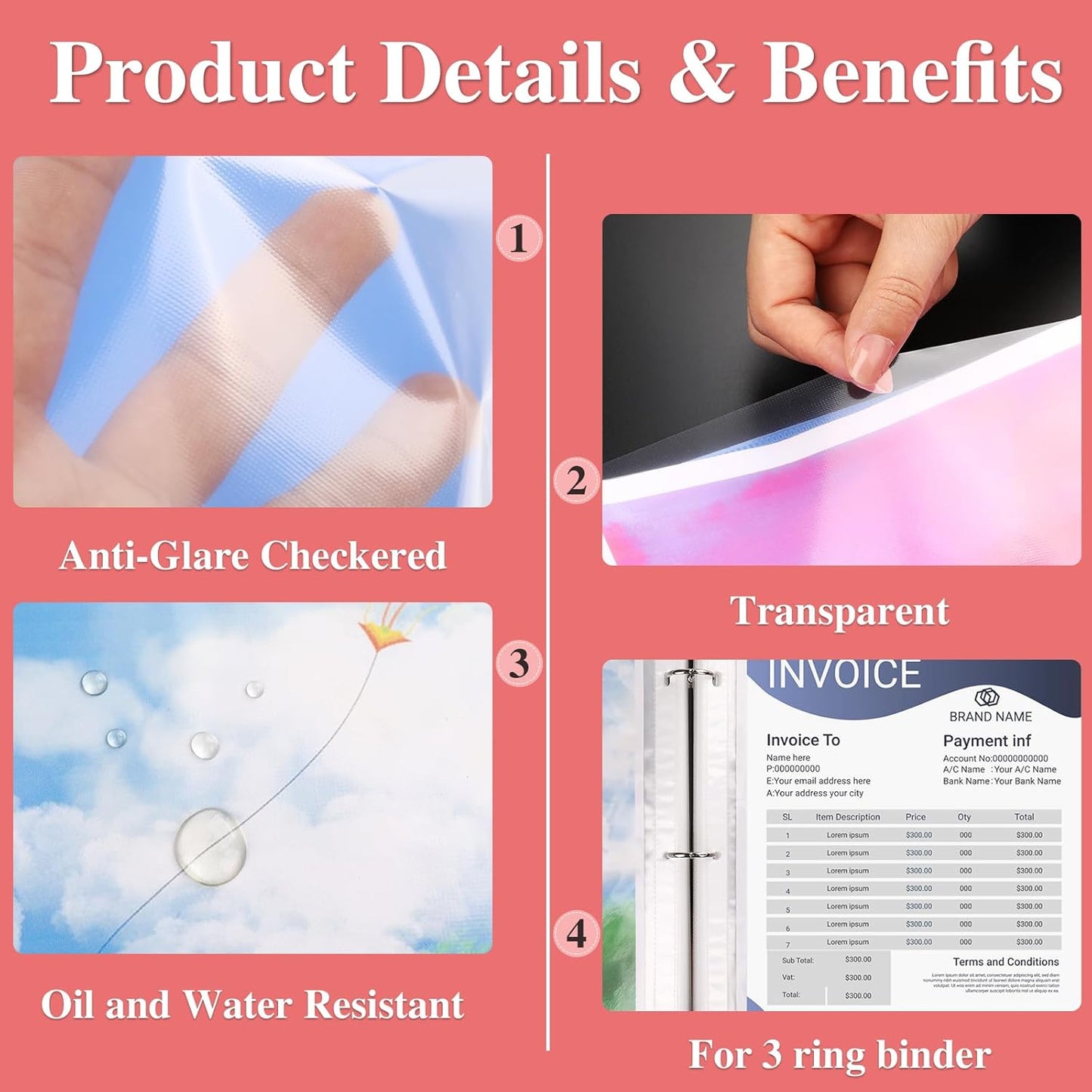 500 Pack Sheet Protectors 8.5 x 11 inch Clear Page Protectors for 3 Ring Binder, Plastic Sleeves for Papers, Document