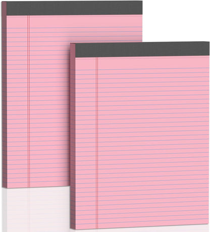 Legal Pads 8.5 X11, Narrow Ruled Notepads, 2 Pack, 50 Sheet/Pad, White Legal Pads, Tear Off Notepad, Perforated Writing Pad, Notebook Paper College Ruled, Notepads for Office Home School, Notepad