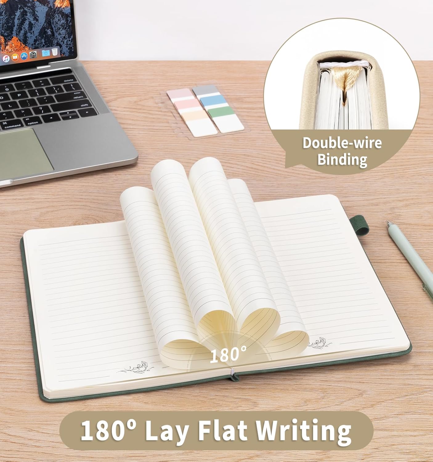 Lined Journal Notebook for Women Men, A5 Hardcover Leather Journals for Writing, 200 Pages Thick Paper, Daily Journal Notebook for Work, School, Note Taking, Business, Travel, College Ruled