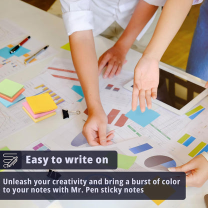 Mr. Pen- Sticky Notes, 3"x3", 12 Pads, 720 Sheets, Pastel Colors, Sticky Notes Bulk, Self-Stick Note Pads, Perfect for Office, School, Home, Study & Organization