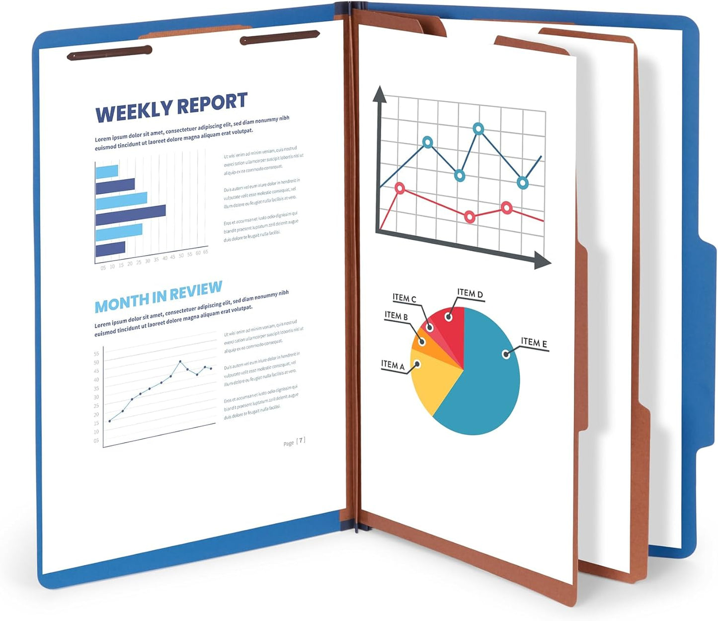 10 Blue Legal Size Classification Folders - 2 Divider 2 Inch Tyvek expansions - Durable 2 Prongs Designed to Organize Standard Law Client Files, Office Reports - Legal Size, 8 3/4 x 14 3/4, 10 Folders