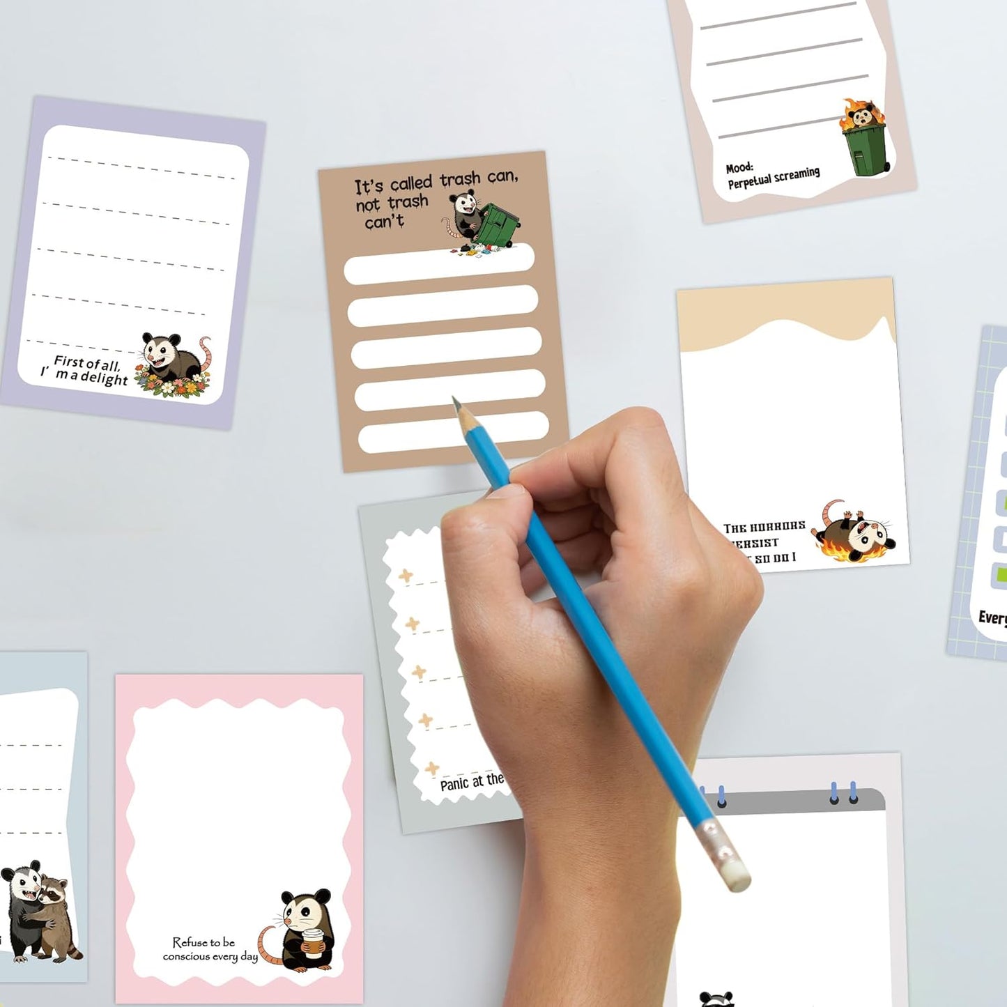 Dumpster Fire Sticky Notes 9 Pack, Funny Dumpster Fire Notepads for Work Stress Relief, Cute Self-Stick Memo Note Pads for Office, Humorous Gifts for Coworkers Students School Office Supplies 3×3 Inch