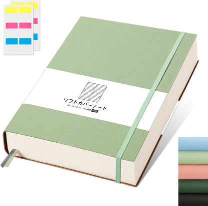 AHGXG 8.5''×11'' Notebook College Ruled - Large A4 Notebook Lined Journal - 320 Pages Thick Journal for Writing, 100gsm Thick Paper, Leather Softcover, for Work School - Black