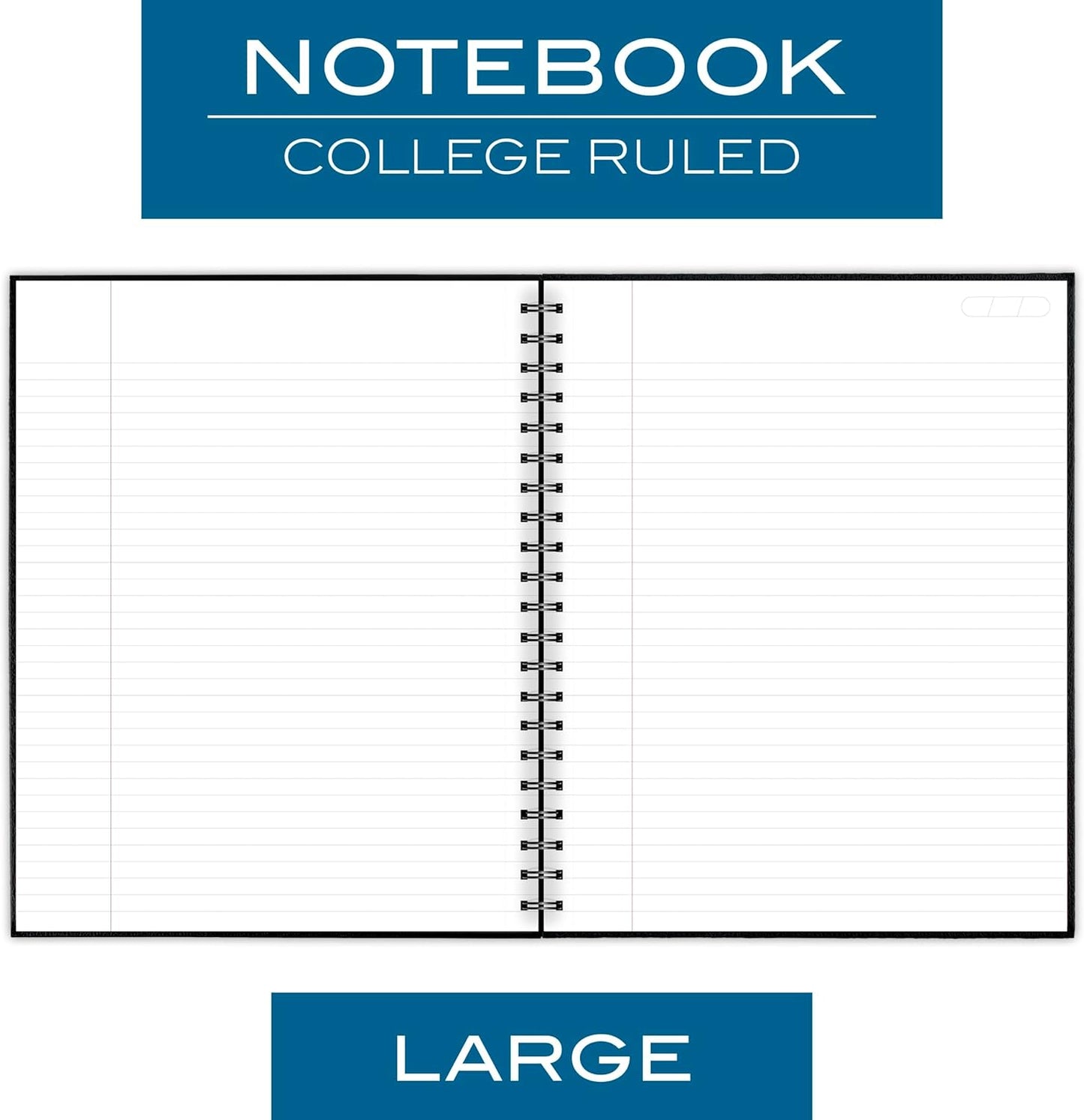 Cambridge Limited Business Notebook, Legal Ruled Paper, 8-1/4" x 11", 96 Sheets, Hardcover, Pockets, Wirebound, Black (06100)