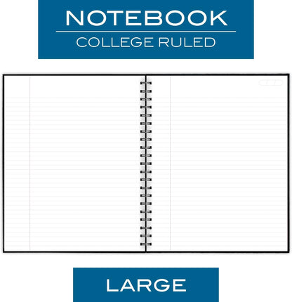 Cambridge Limited Business Notebook, Legal Ruled Paper, 8-1/4" x 11", 96 Sheets, Hardcover, Pockets, Wirebound, Black (06100)