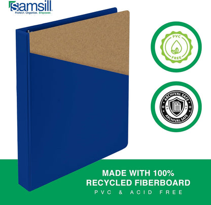 Samsill 1.5 Inch 3 Ring Binders, Economy Round Ring, Clear View Cover, 325 Sheet Capacity - for School, Home, Office - White, 4 Pack