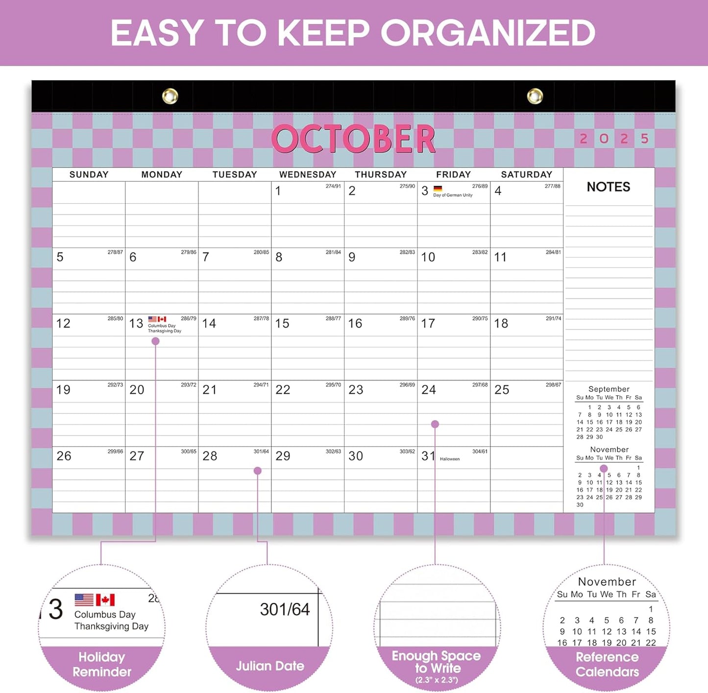Desk Calendar 2026-2027, 21-Month Calendar Runs Until June 2027, Large 17" x 12" Monthly Desktop & Wall Calendar for Home & Office - Floral