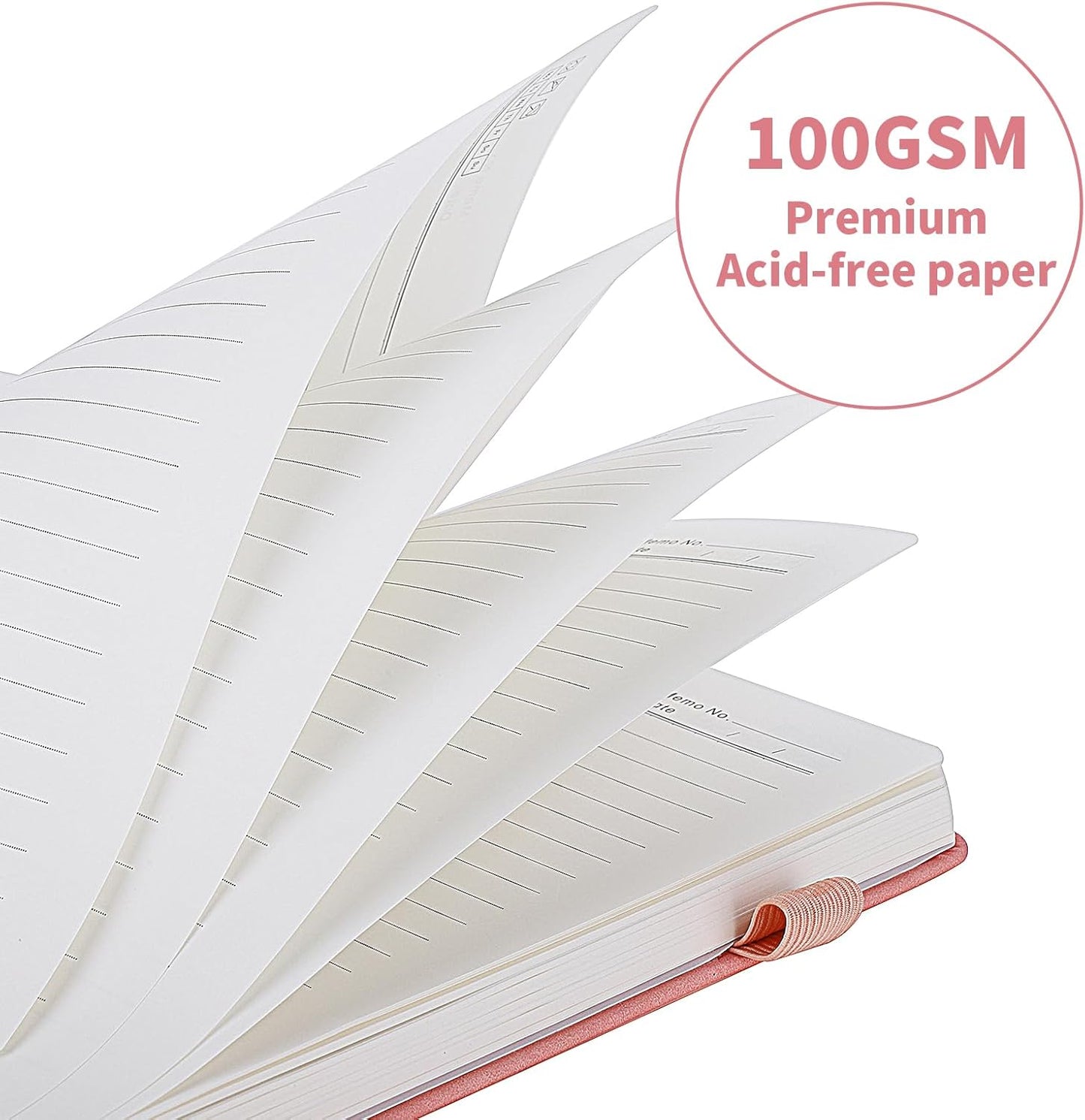 Thboxes 80 Sheets Lined Journal Notebook, 5.7" X 8.3" Hardcover Executive Notebook for Student Worker Women Men, Notepads Journals for Writing Travel & Organization, Nurses Week Gifts, Pink