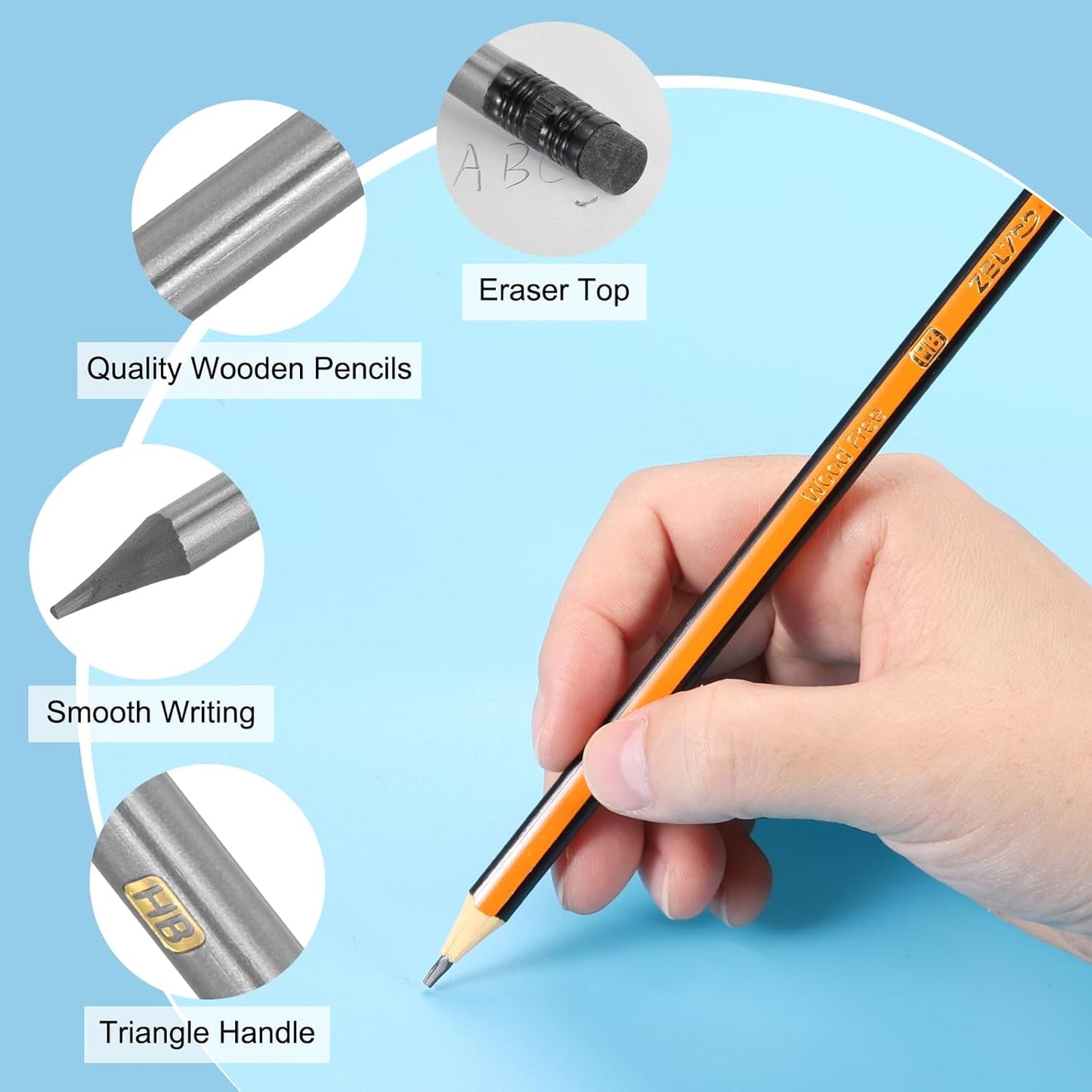 PATIKIL Round Pencils, 12 Pcs HB Graphite Pencil Wooden Pencils with Eraser for Classroom Office Writing Drawing Supplies, Green Black