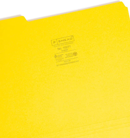 Smead Interior File Folder, 1/3-Cut Tab, Letter Size, Aqua, 100 per Box, Expandable File Folders for Filing Cabinet