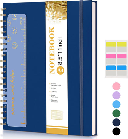 Spiral Notebook Journal 8.5” x 11”, A4 Large Pink Notebooks for Women Men, College Ruled Lined Journal, 100 GSM Paper, Plastic Hardcover Spiral Bound Journals for Work School Note Taking Business