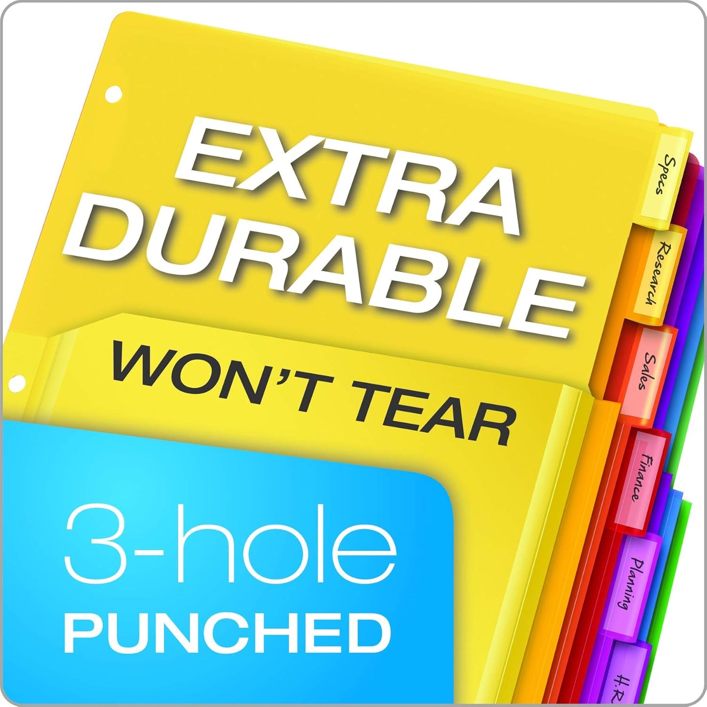Oxford Binder Dividers with Pockets, 3 Pack, 5 Multicolor Tabs with Inserts, Pockets Expand 1/4", Flexible Lightweight Plastic Dividers for 3 Ring Binders