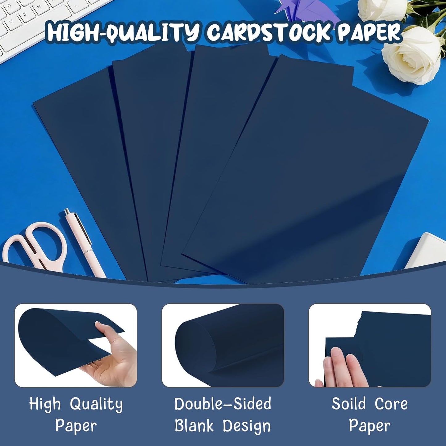 40 Sheets Cream Cardstock Paper 8.5 x 11, Ivory Cardstock Printer Paper 8.5x11, Off White Card Stock Paper 8.5 x 11, 200 GSM Construction Paper for DIY Cards, Greeting Cards, Wedding Invitations