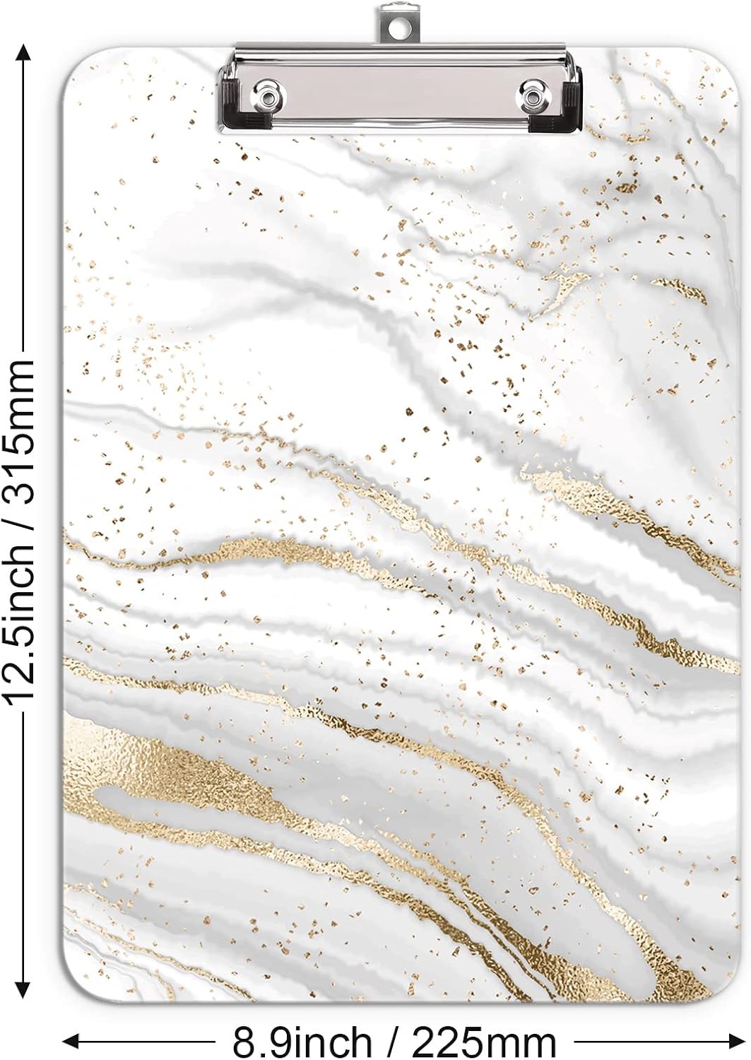 Hongri Plastic Cute Clipboard, Letter Size for Students, Teacher, Woman and Kids, Low Profile Clip, Decorative Pattern, Size 9 x 12.5 in, Dream Marble
