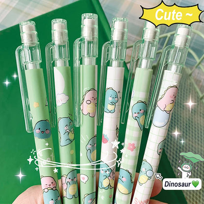 MOZXIRZ 4 Pcs Cute Mechanical Pencils with Top Eraser 0.5mm Cartoon Space Mechanical Pencil School Pencil for Women (6pcs Space)