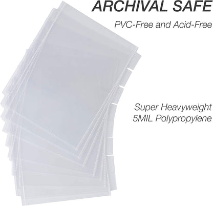 Samsill 8 Tab Recipe Dividers, Recipe Sleeves, Sheet Protector Dividers, with Tab Inserts, Clear, Super Heavyweight, Top Loading, 3 Hole Punched for Standard Letter Size Binders, Archival Safe