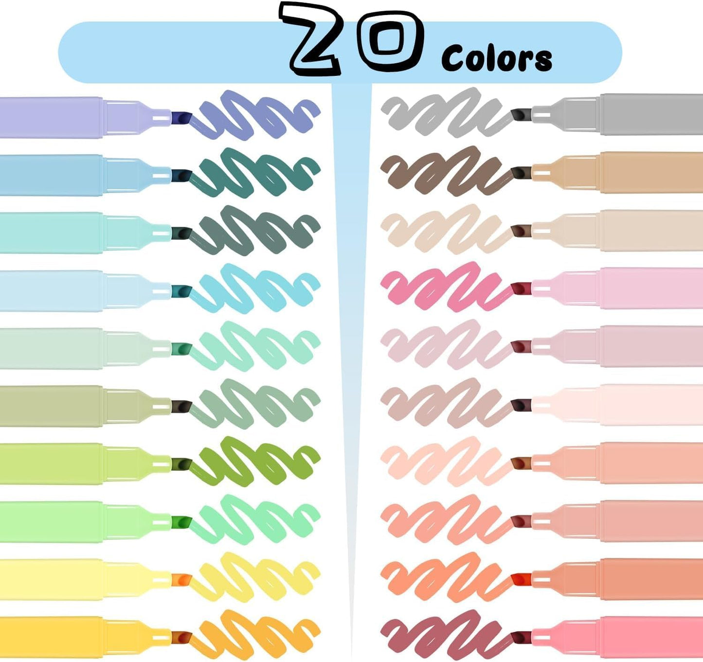 Highlighters, 8 Colors Chisel Tip Highlighters, No Bleed Bible Highlighters for Journaling Planner Notes Supplies