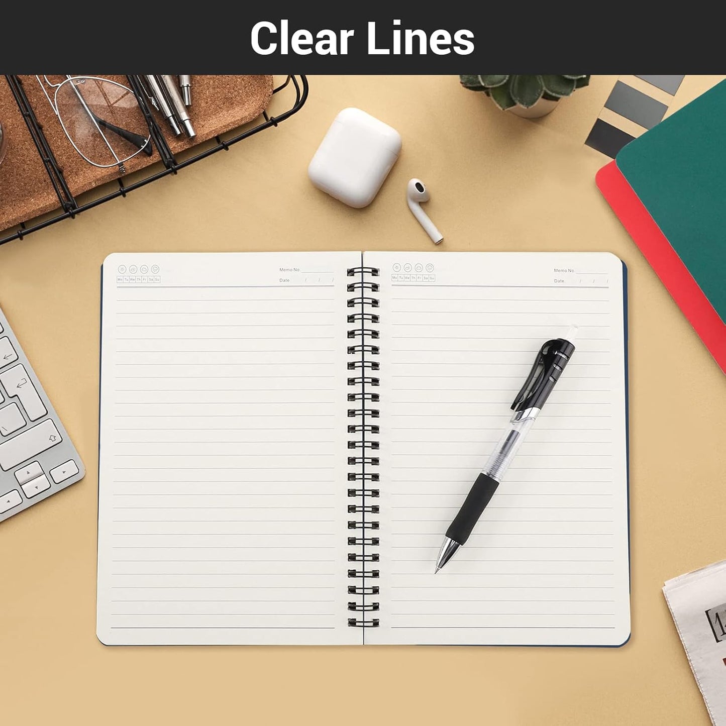 EUSOAR Spiral Lined Notebook, A5 3packs 5.5"X8.3" 120 Pages Lined Travel Notebooks Journal, Memo Notepad Sketchbook, Students College Office Business Diary Ruled Spiral Book Journal-3Colors Covers