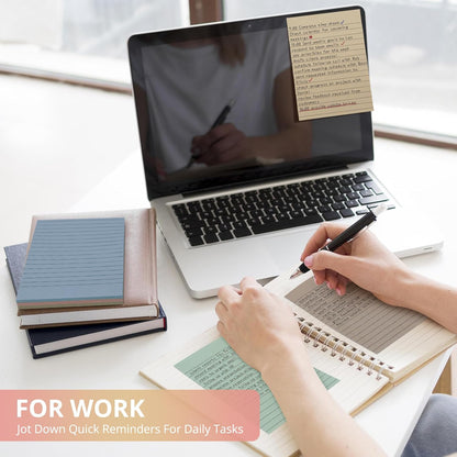Lined Sticky Notes, 24 Pads, 4x6 Inches, Large Sticky Notes with Lines, Memo Note Pads in Multi Colors, 30 Sheets/Pad, Super Sticking Power for Office ＆ Home & Planning - Bright