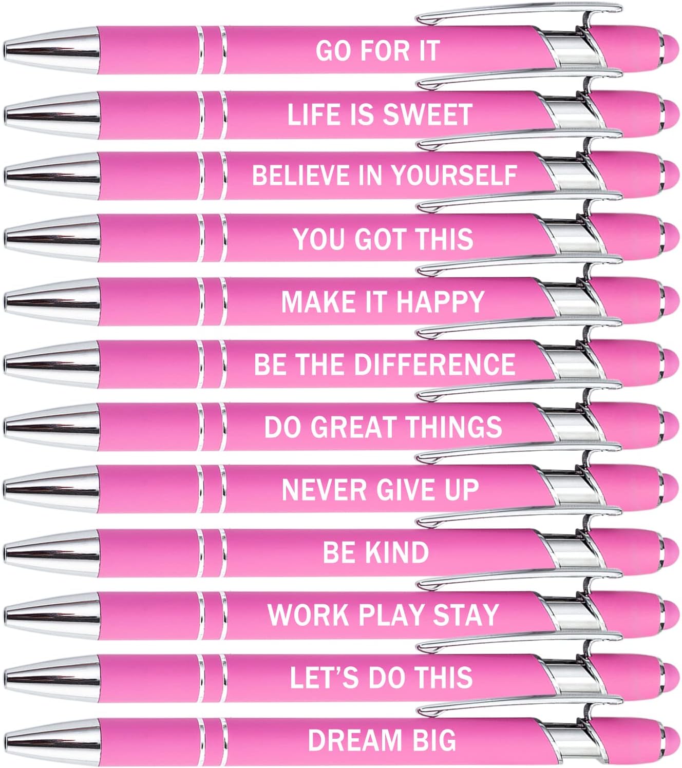 PASISIBICK 3.86 in Blue Ink Refills for Ballpoint Pen with Stylus Tip, Soft Touch Click Pen, 2 in 1 Metal Pens, Medium Point(Pack of 40)