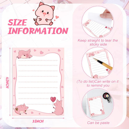 Gilprop 24 Pack Cat Sticky Notes Gift 3x4 Inch Cute Self Stick Notepads Adhesive Cartoon Cat Memo Pad Fun Kawaii Animal Sticky Notes for Teacher Women Valentines Office Home Christmas Pet Lover Gift