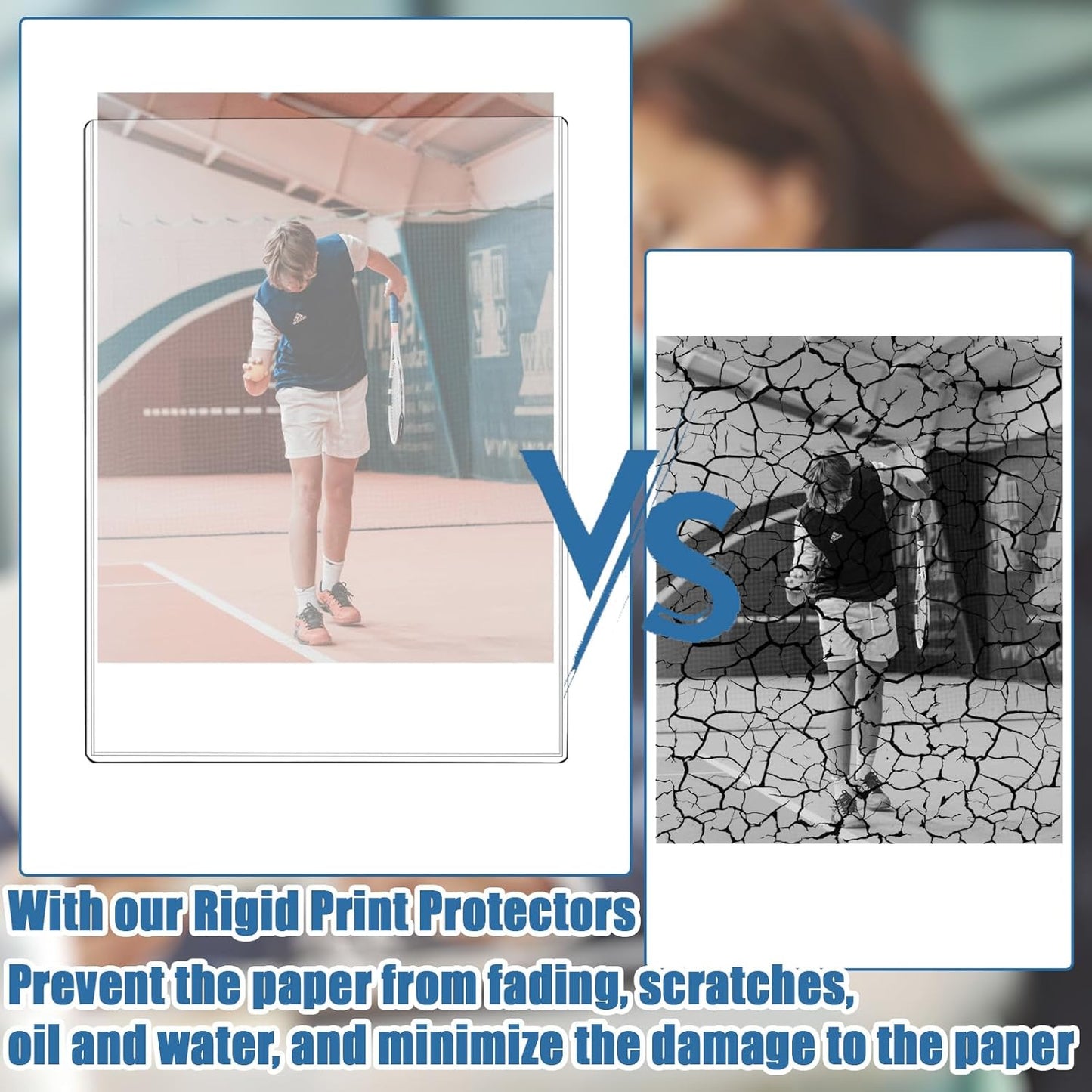8 1/2" x 11" Rigid Print Protectors Clear Sheet Protectors Hard Plastic Paper Page Magazine Protectors for Collectors Rigid Top Loaders Document Holder Birth Certificate Protector (8)