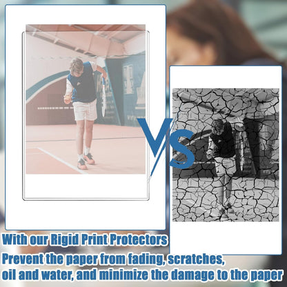 8 1/2" x 11" Rigid Print Protectors Clear Sheet Protectors Hard Plastic Paper Page Magazine Protectors for Collectors Rigid Top Loaders Document Holder Birth Certificate Protector (8)