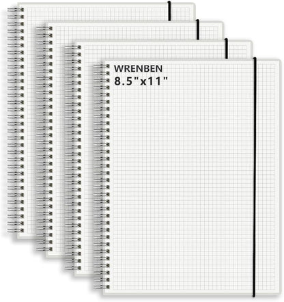 A5 Spiral Notebook 120gsm Graph Paper Notebook 160 Pages Per Hardcover Grid Notebooks 5.7 x 8.3 Inches (2 Pack)