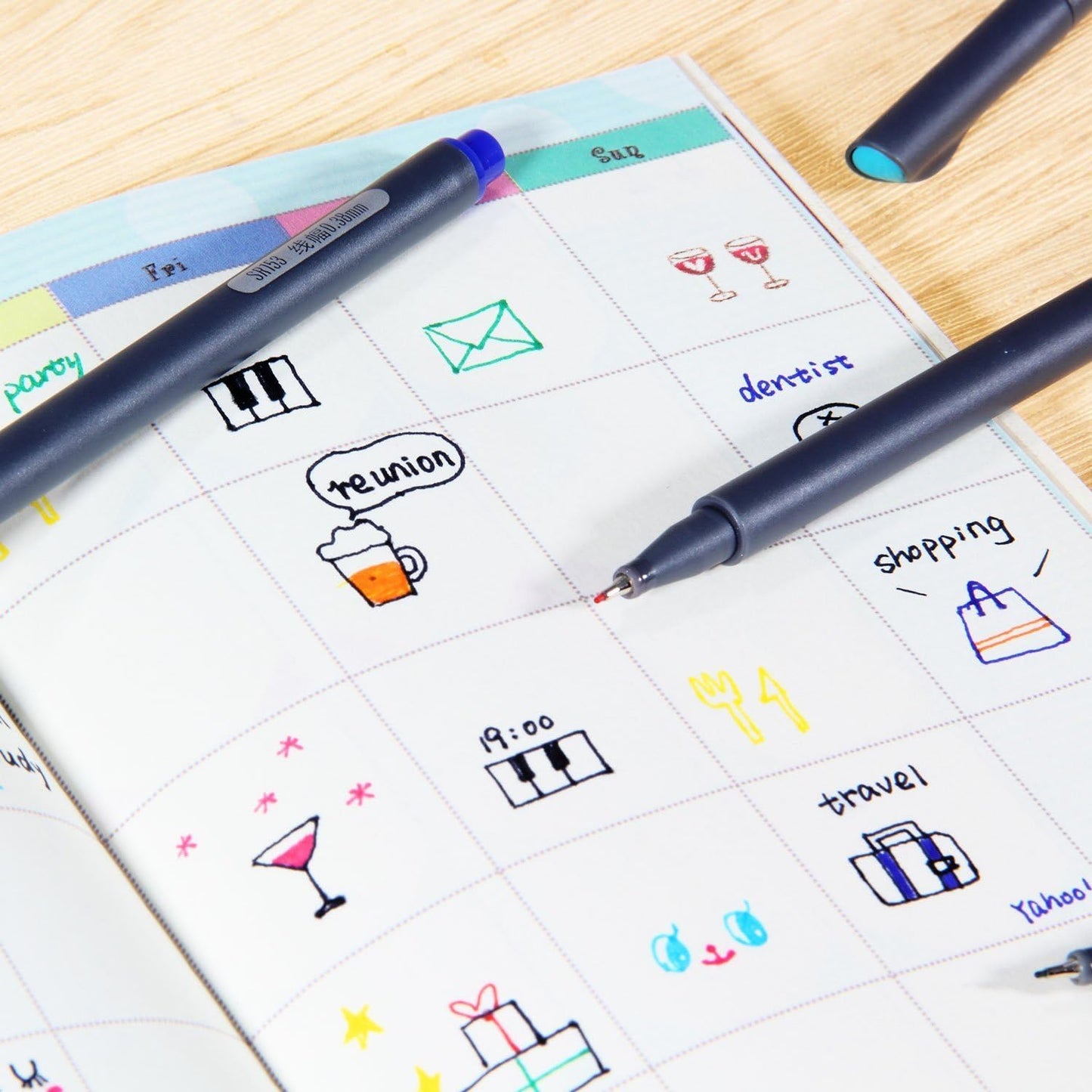 Taotree Journal Planner Pens, 24 Black Fine Point Pens, Ideal for Art, Crafts, Scrapbooks, School, Office, and More