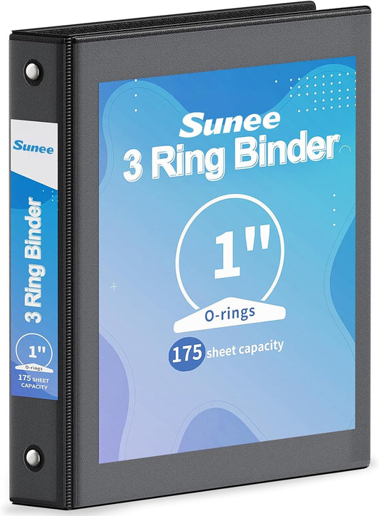 SUNEE 3 Ring Binder 3 Inch 1 Pack, Clear View Binder Three Ring PVC-Free (Fit 8.5x11 Inches) for School or Office Supplies, Pink