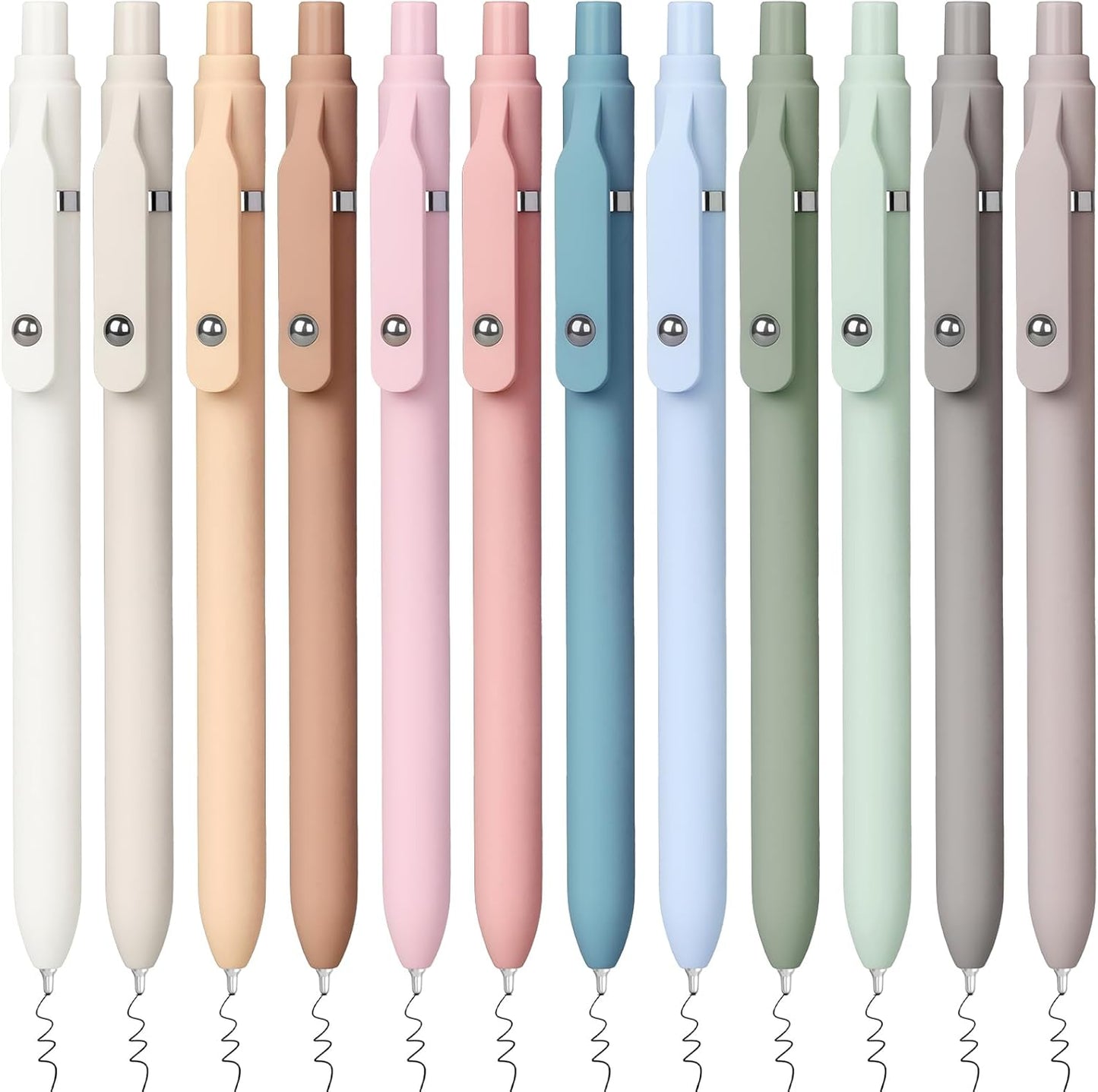 Sooez Ballpoint Pens Retractable, 12 Pack Black Pens ballpoint with Comfort Grip, Smooth Writing Fidge Pen for Journaling, Cute Office and School Supplies Bulk Pens, 1.0mm Medium Point Black ink